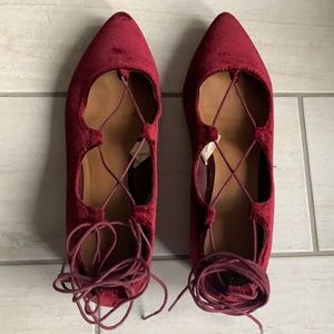 Mossimo Supply Co Velvet Lace-Up Flats
